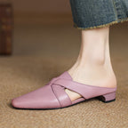 Virelle Cross Leather Mules