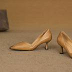 Loréne Curve Leather Heels