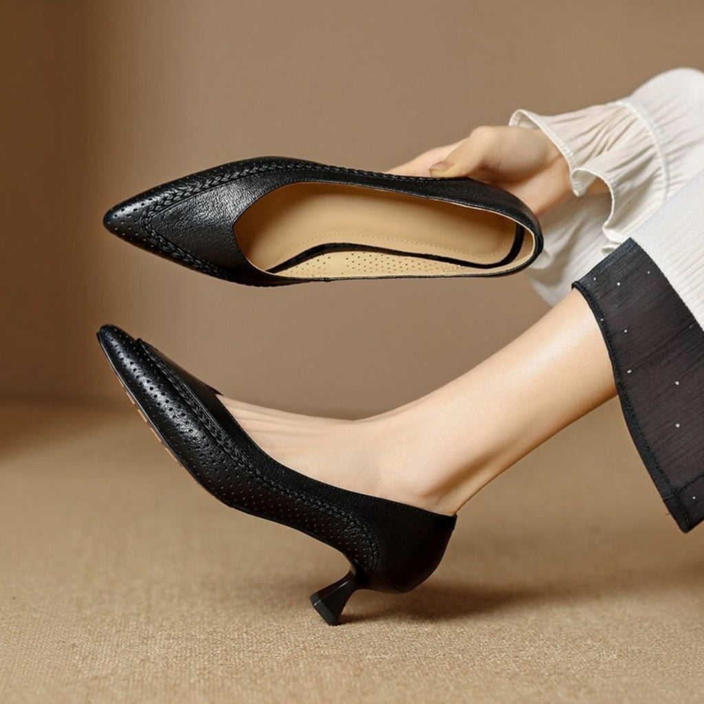 Eliane Woven Leather Heels