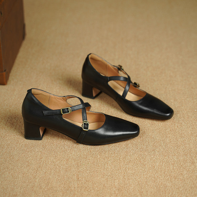 Mira Mary-Jane Leather Heels