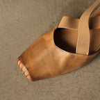 Eloria Leather Cross-Strap Heels