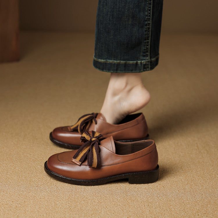 Caelen Bow Leather Loafers