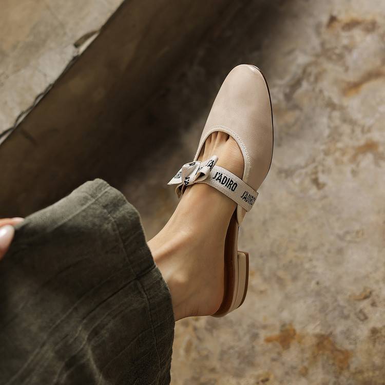 Maelle Bow Leather Mules