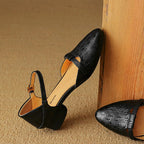 Elara Woven Leather Mary-Janes