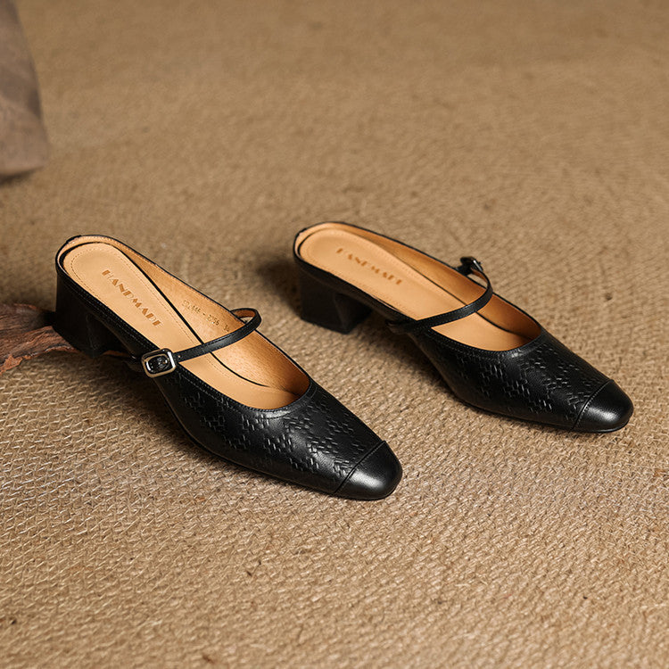 Rielle Strap Leather Mules