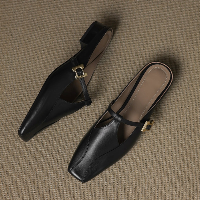 Luna Sculpt Leather Mules