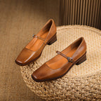 Cirelle Strap Leather Mary-Jane Heels
