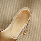 Caelin Lambskin Leather Heels