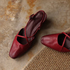 Rianne Cross-Strap Leather Slingback Heels