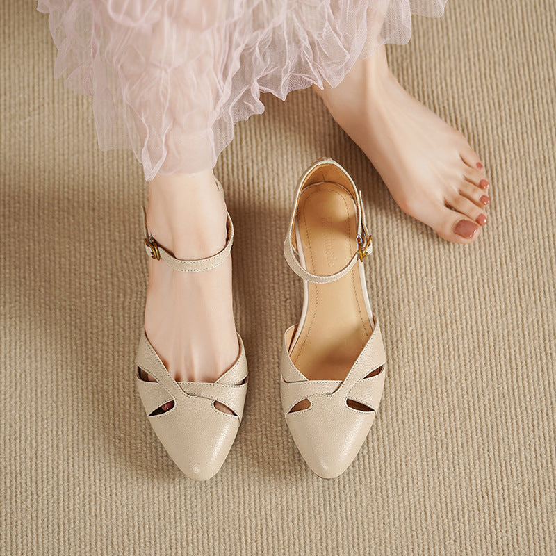 Caelin Lambskin Leather Heels