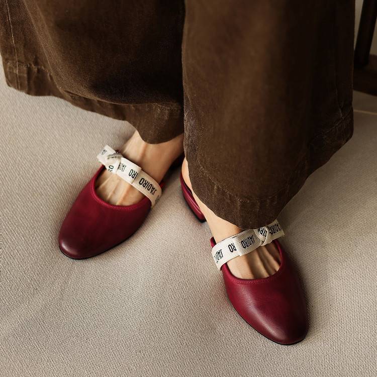 Maelle Bow Leather Mules