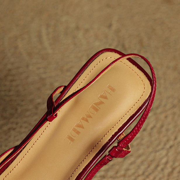 Velune Slingback Leather Heels