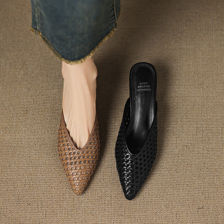 Velisse Woven Leather Heel Mules