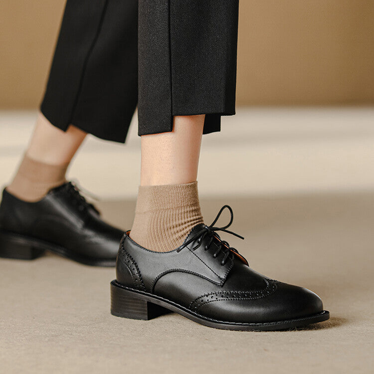 Orvain Brogue Leather Oxfords