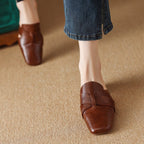 Caelis Square Toe Leather Mules