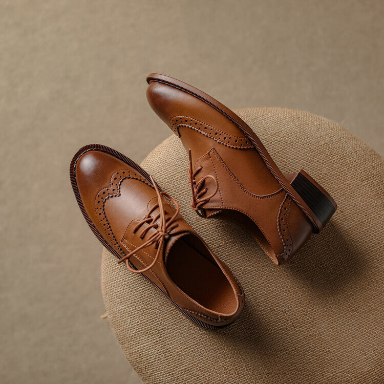 Orvain Brogue Leather Oxfords