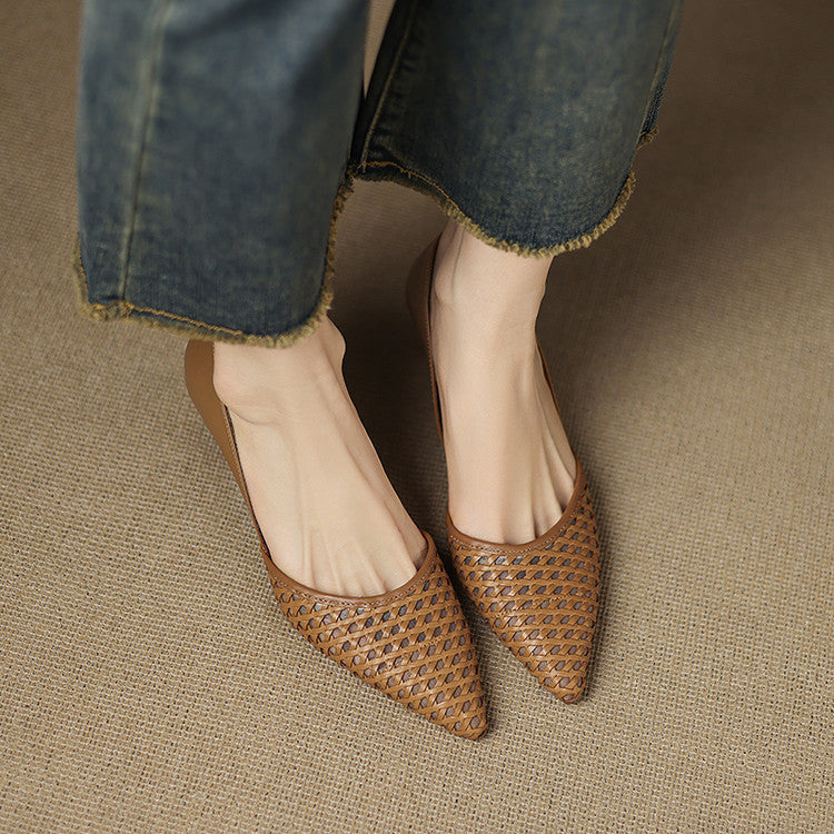 Serelle Woven Leather Heels