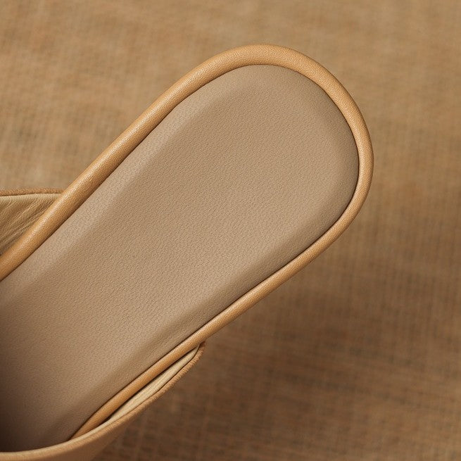 Caia Square-Toe Leather Mules