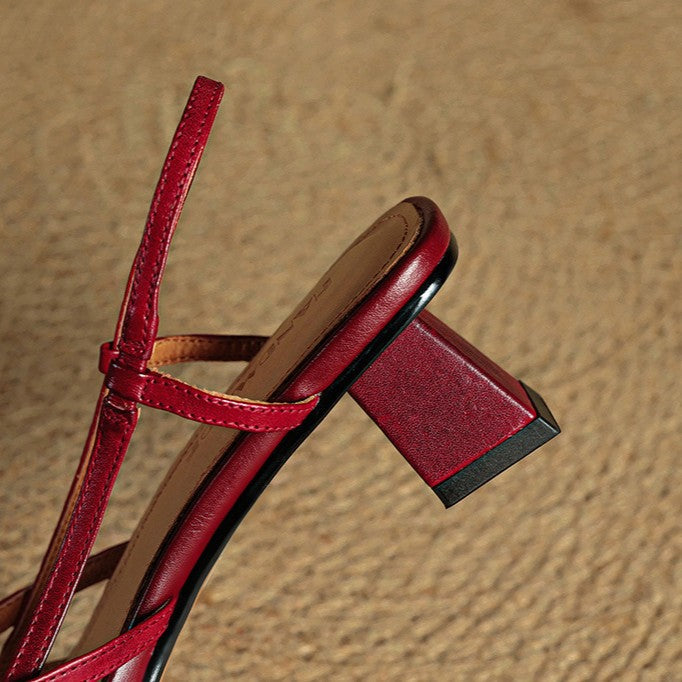 Velune Slingback Leather Heels