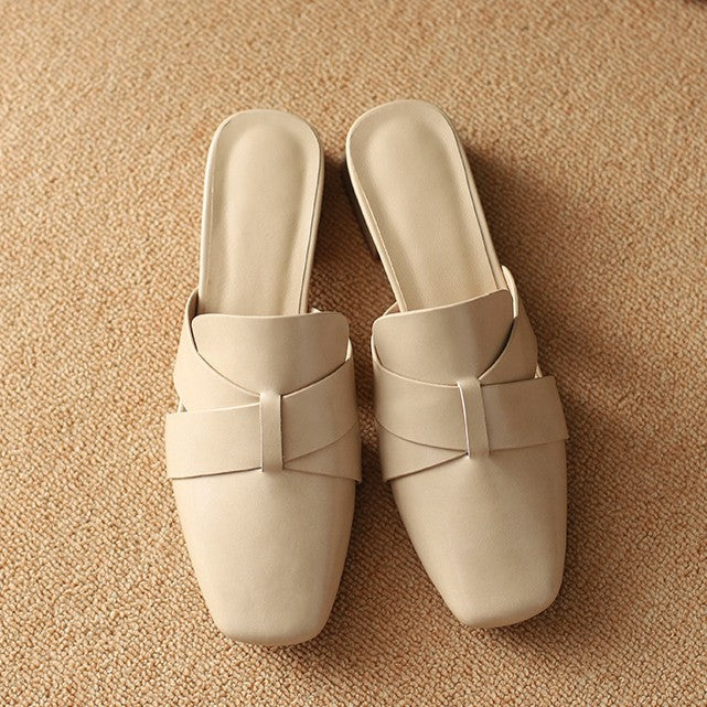Caelis Square Toe Leather Mules