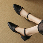 Elara Woven Leather Mary-Janes