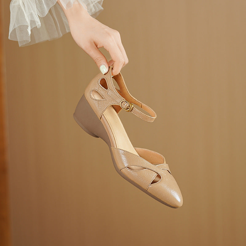 Caelin Lambskin Leather Heels