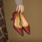 Loréne Curve Leather Heels
