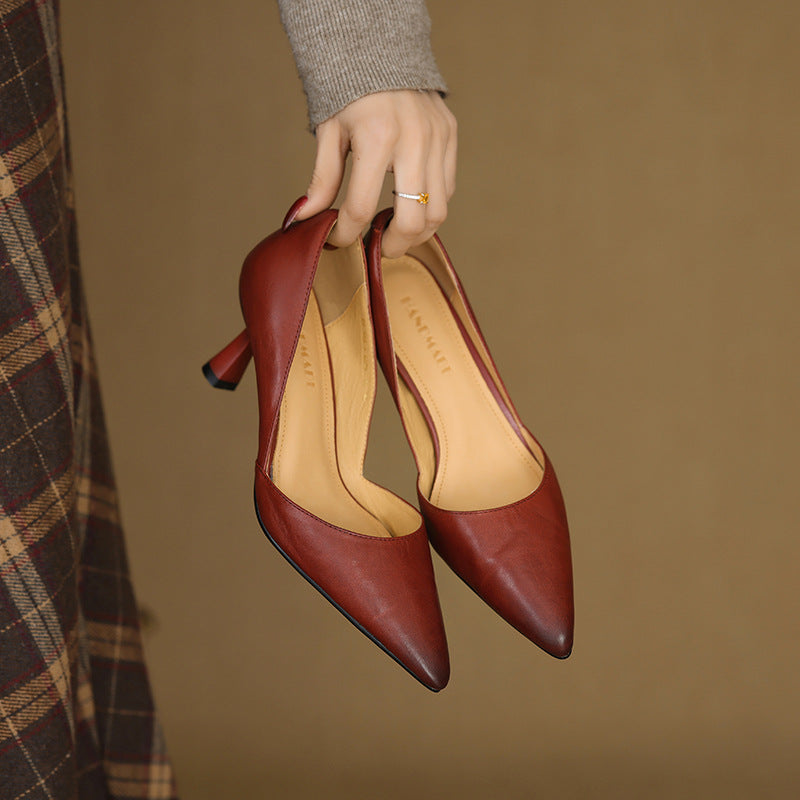 Loréne Curve Leather Heels