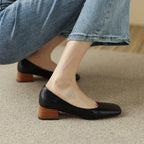 Norvyn Square Leather Pumps