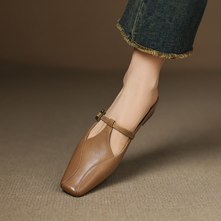 Luna Sculpt Leather Mules