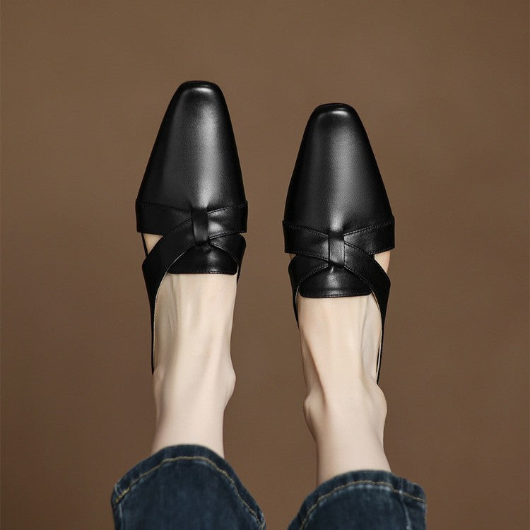 Virelle Cross Leather Mules