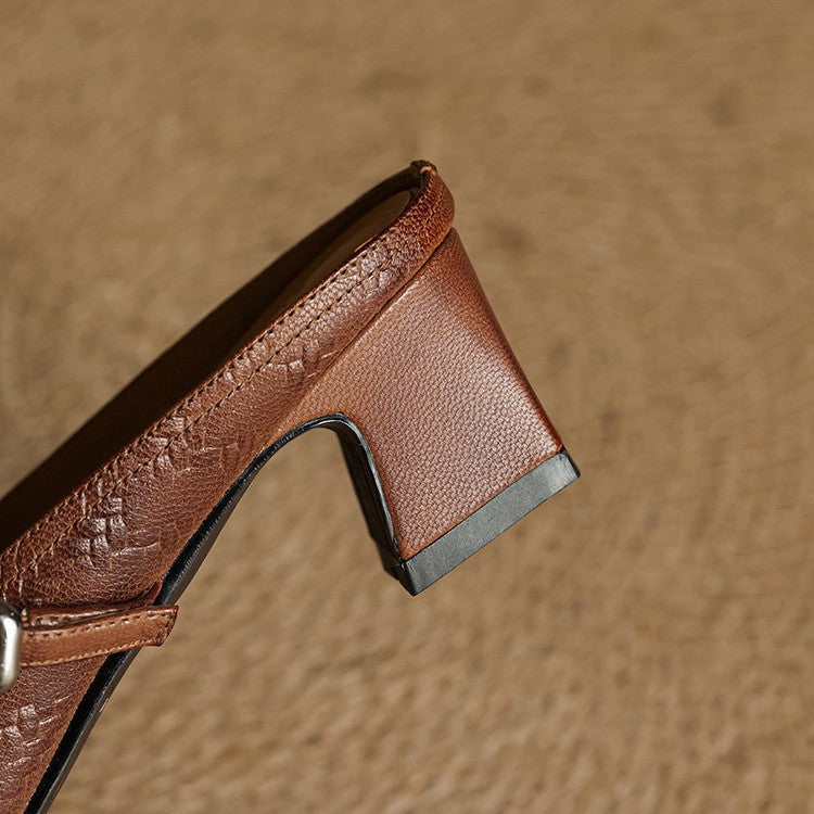 Rielle Strap Leather Mules