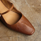 Sera Square-Toe Leather Mules