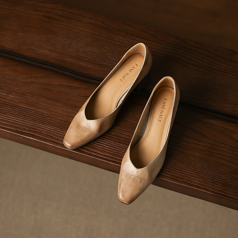 Caldré Leather Square Pumps