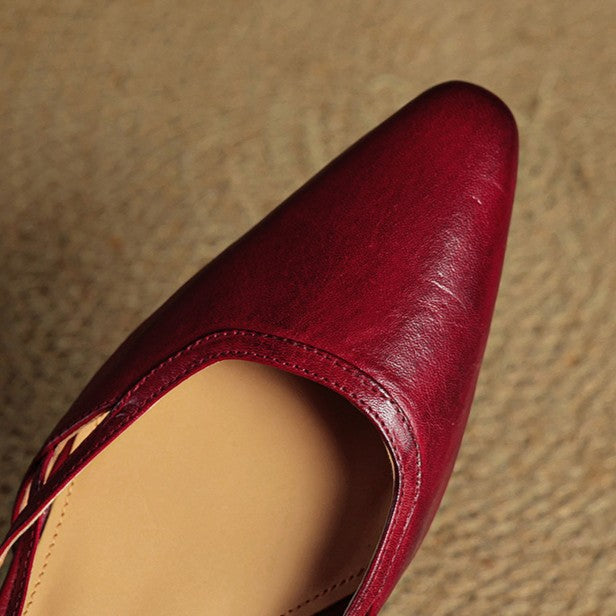 Velune Slingback Leather Heels