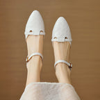 Elara Woven Leather Mary-Janes
