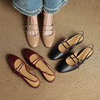 Norvie Leather Slingback Mary Jane Flats