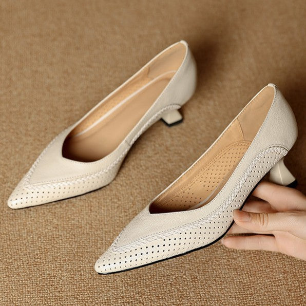 Eliane Woven Leather Heels