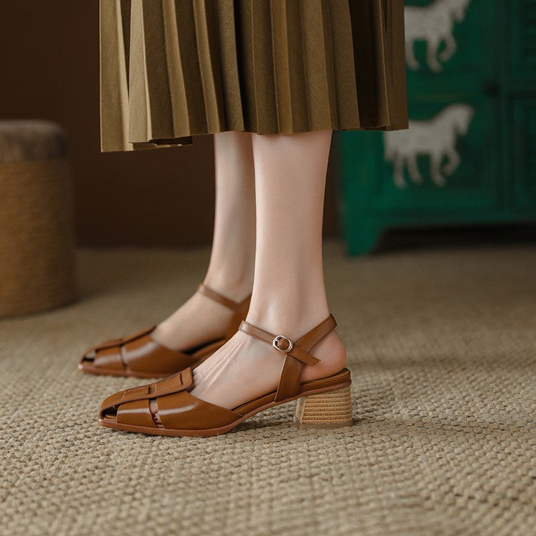 Orlina Roman Leather Heels
