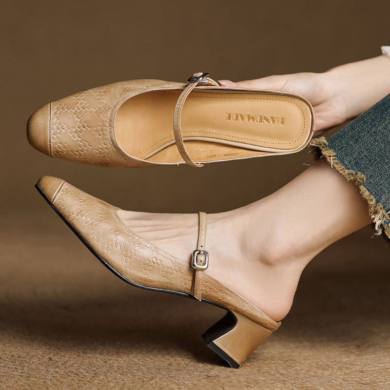 Rielle Strap Leather Mules