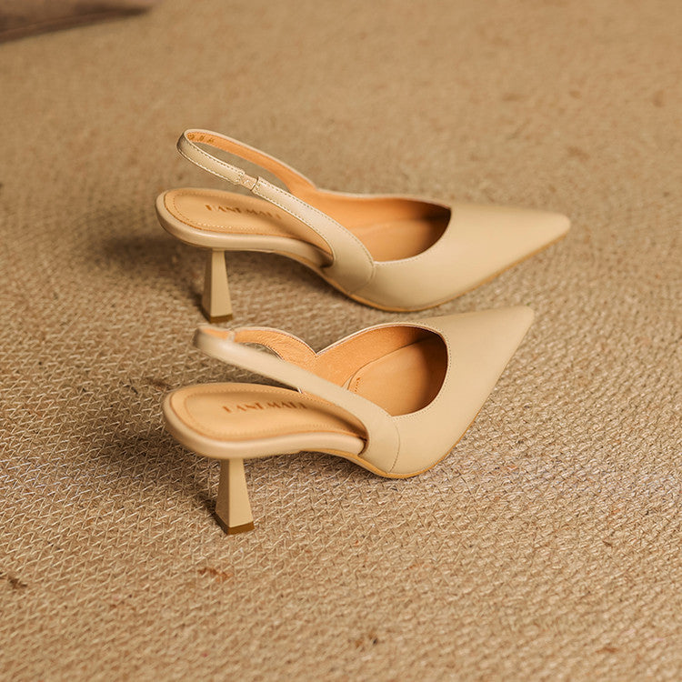 Aurel Slingback Leather Heels
