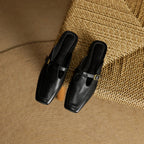 Nyra T-Strap Leather Mules