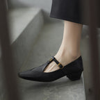 Camélia T-Bar Leather Pumps