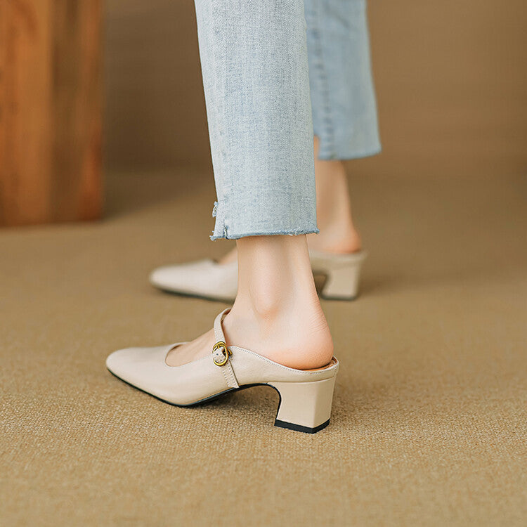 Lurea Strap Leather Mules