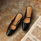 Sera Square-Toe Leather Mules