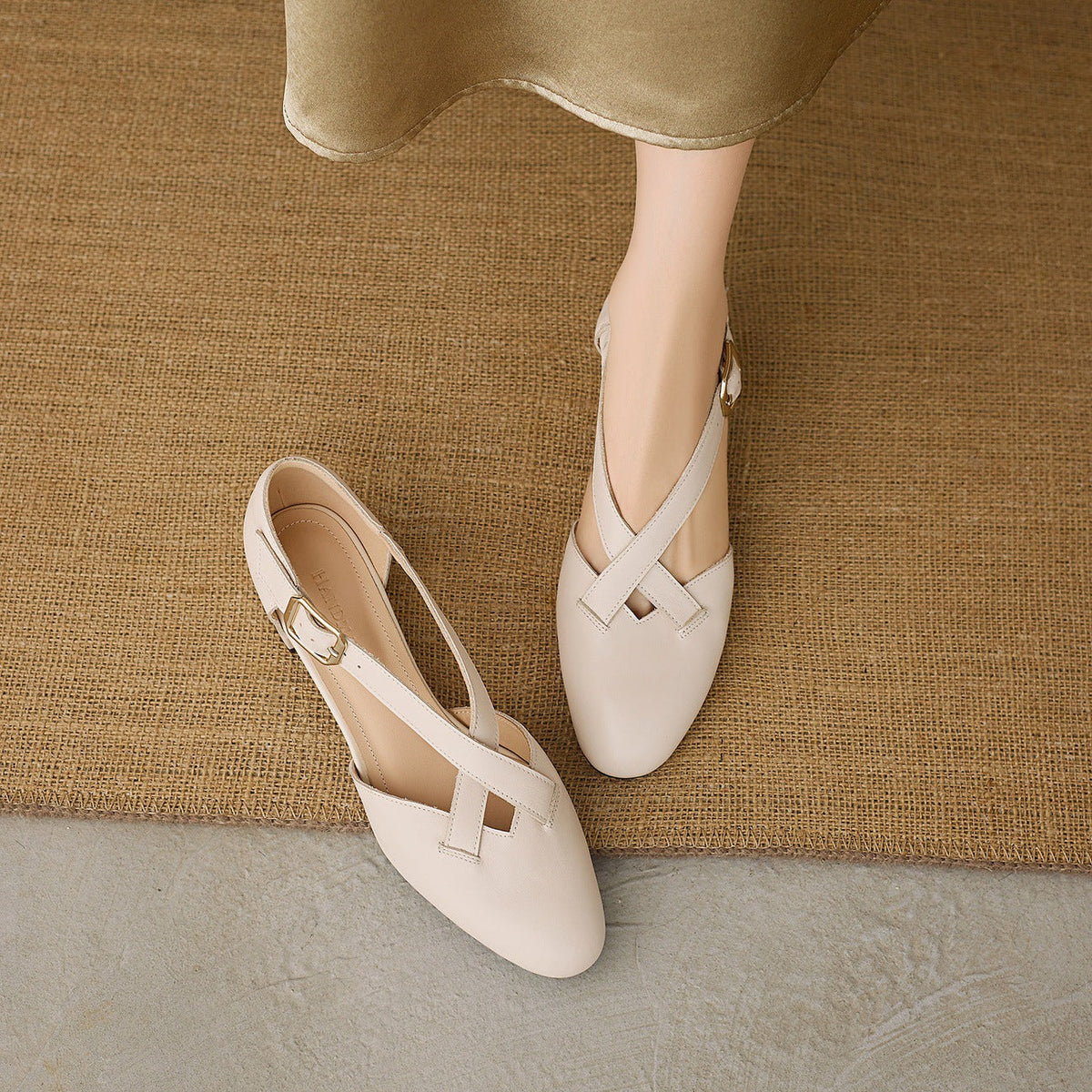 Maelis Crossstrap Leather Heels