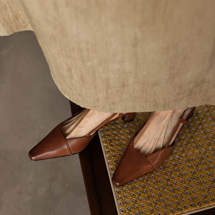 Serelle Leather Slingback Heels
