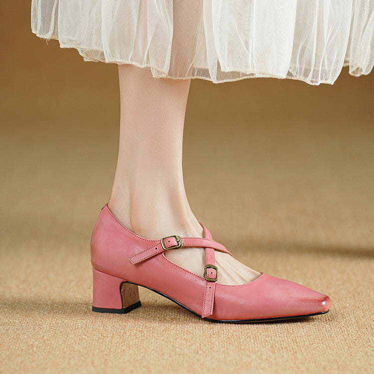 Mira Mary-Jane Leather Heels