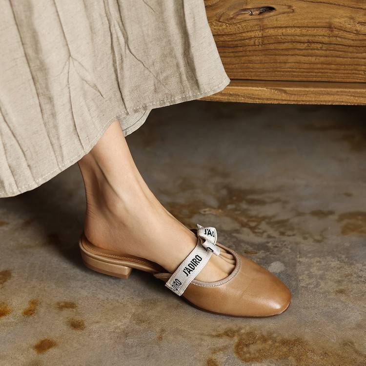 Maelle Bow Leather Mules