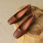 Norvyn Square Leather Pumps